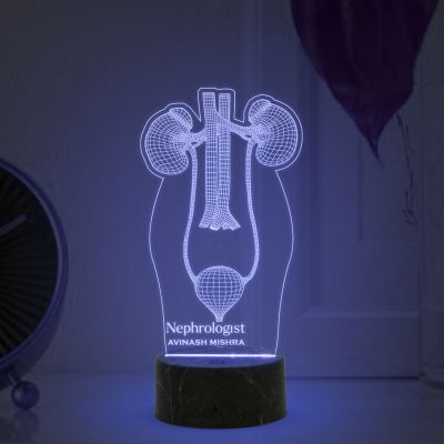 3D Illusion Kidney Led Lamp Nephrologist Kidney Light Multicolored Night Light with Remote Control